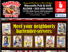 Tablet Screenshot of maxwellspubandgrill.com